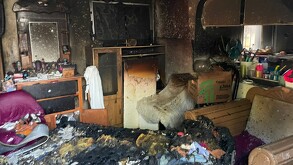 Así quedó la vivienda tras el incendio.