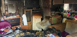 Así quedó la vivienda tras el incendio. Así quedó la vivienda tras el incendio.