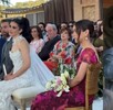La influencer deslumbró con un vestido de novia de dos piezas diseñado por Saúl Tello La influencer deslumbró con un vestido de novia de dos piezas diseñado por Saúl Tello