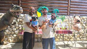 Fiesta de cumpleaños de perritos pug en Guadalupe