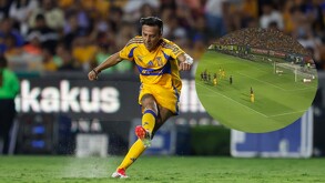 El exfutbolista de los Tigres se mandó un golazo de tiro libre que puso a llorar a más de un felino de alegría.
