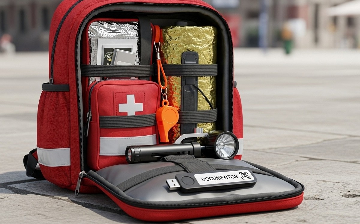 Una mochila de emergencia te ayuda a sobrevivir en caso de un sismo.