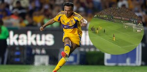 El exfutbolista de los Tigres se mandó un golazo de tiro libre que puso a llorar a más de un felino de alegría.