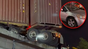 El conductor logró salir ileso luego de que una barra de acero le cayera encima en avenida primero de Mayo en San Andrés Atoto.