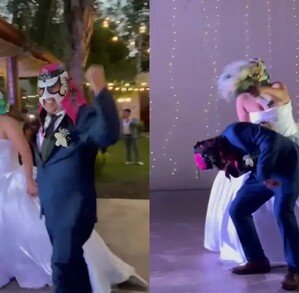 Una pareja mexicana sorprende en su boda al reemplazar el primer baile por un combate de lucha libre, viralizando su original celebración en TikTok.