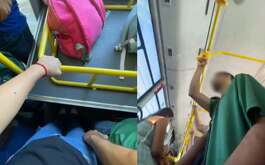 Un presunto acosador de una joven de 18 años en el transporte público de Nuevo León fue exhibido mediante un video donde se capta la agresión.
