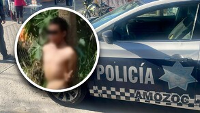 El hombre terminó atado a un poste y semidesnudo, siendo elementos de Seguridad Ciudadana quienes lo pusieron bajo resguardo.