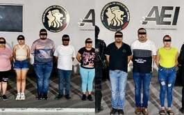 Ocho personas, presuntas generadoras de violencia fueron capturadas en Apodaca, Nuevo León con armas, drogas y vehículos.