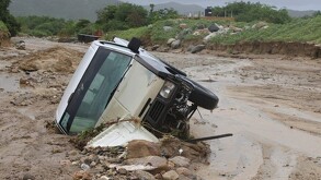 Lluvias por huracan Lorena en Los Cabos, Baja California