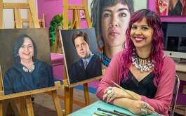 La artista Diana Carolina López realizó retratos de los exministros de la Suprema Corte de Justicia de la Nación, Norma Piña y Alfredo Gutiérrez.