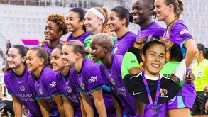 Orlando Pride en su formación previo al partido de Concacaf W