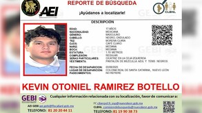 Kevin Otoniel Ramírez Botello, joven desaparecido en Santa Catarina