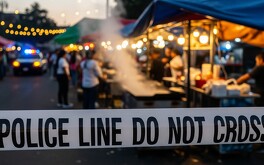 Policías capitalinos investigan la balacera en un puesto de comida de Iztapalapa con apoyo del personal del C2 Oriente y cámaras de vigilancia.