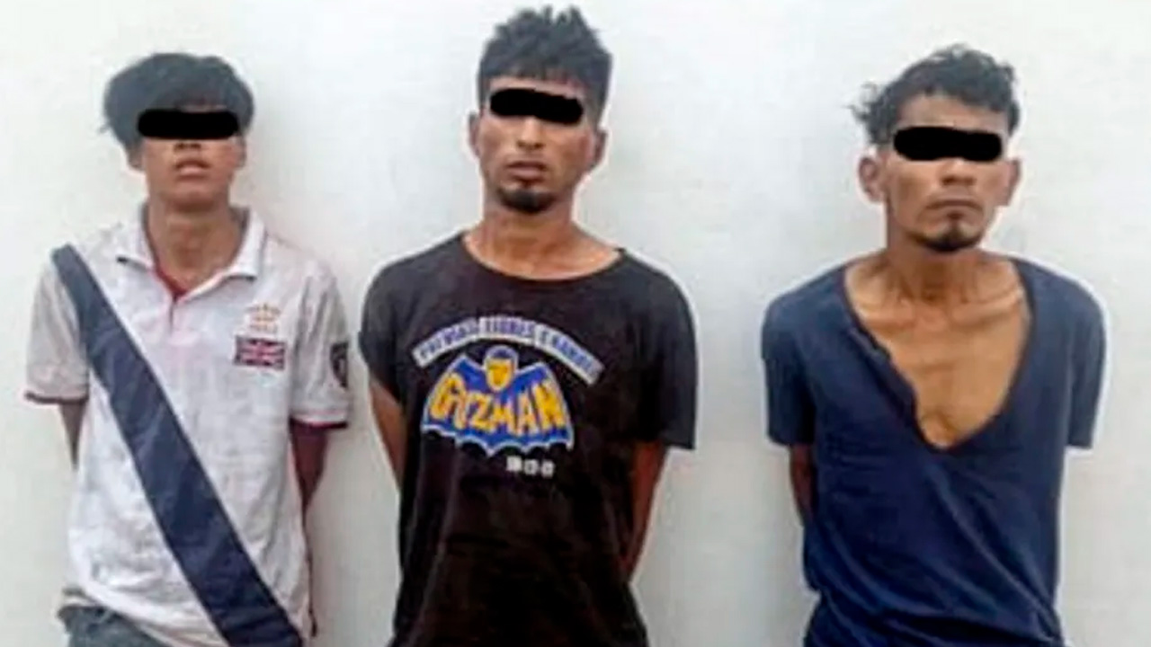 Tres hombres fueron detenidos en Escobedo, Nuevo León, tras robar un negocio y discutir con policías.
