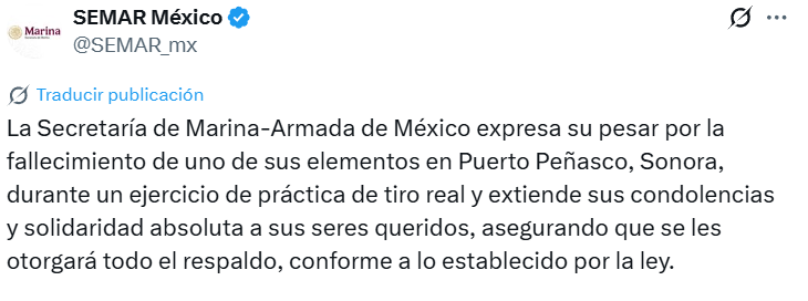 Anuncio Oficial de lo sucedido en Manzanilllo