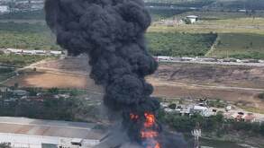 Fotos incendio empresa en Escobedo, Nuevo León