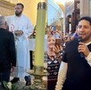 Julión arribó a pie al templo con el propósito de cumplir una promesa religiosa. Sin escoltas ni