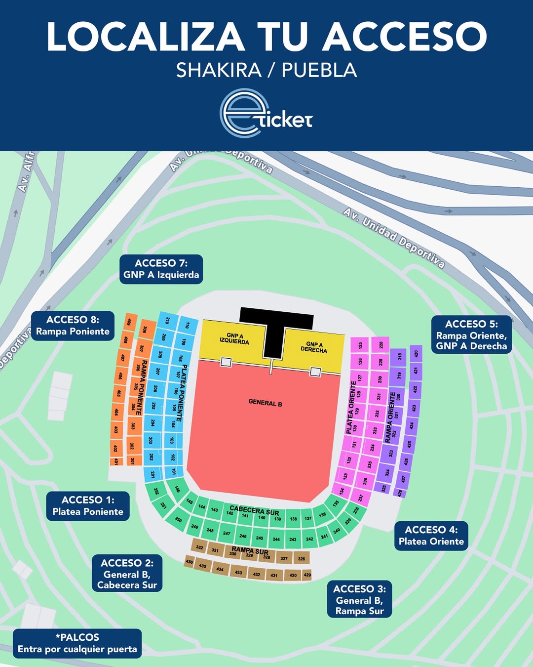 Conoce cuáles son los accesos para el concierto de Shakira en Puebla.