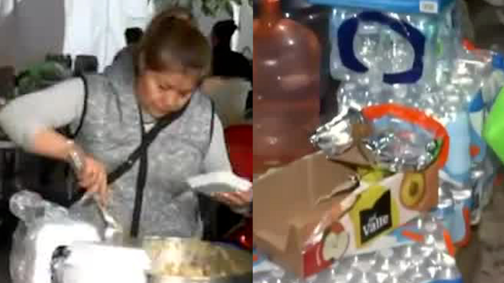 Diversas personas apoyan con agua, comida y cobijas a las familias que esperan fuera del hospital.