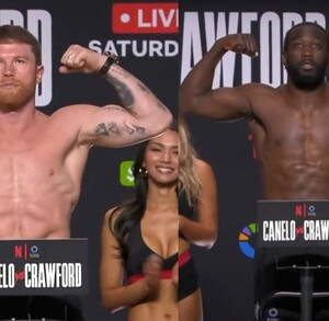 Canelo Álvarez y Terence Crawford se subieron a la báscula para superarla sin problemas desde el Allegiant Stadium de Las Vegas, Nevada. Canelo Álvarez y Terence Crawford se subieron a la báscula para superarla sin problemas desde el Allegiant Stadium de Las Vegas, Nevada.