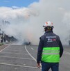 Momento exacto de la explosión de una pipa en puente de la Concordia, Iztapalapa.
