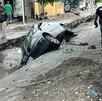 Auto cae en zanja en Guadalupe, Nuevo León