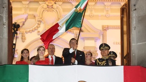 El gobernador de Puebla mencionó a Claudia Sheinbaum durante sus arengas, como un acto de respaldo total al proyecto de la presidenta de México.