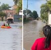 Inundaciones en Tlajomulco: vecinos usan lancha para navegar por la calle | VIDEO