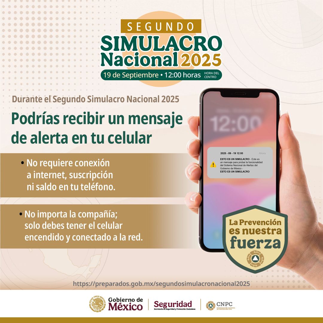 Las autoridades hacen un llamado de alerta por el mensaje que llegará a celulares durante Segundo Simulacro Nacional 2025