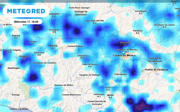 Probabilidad de lluvia en CdMX hoy 17 de septiembre.