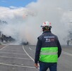 Momento exacto de la explosión de una pipa en puente de la Concordia, Iztapalapa.