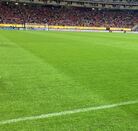 Cancha del Estadio Akron antes y después de la lluvia previo al partido Chivas vs Tigres