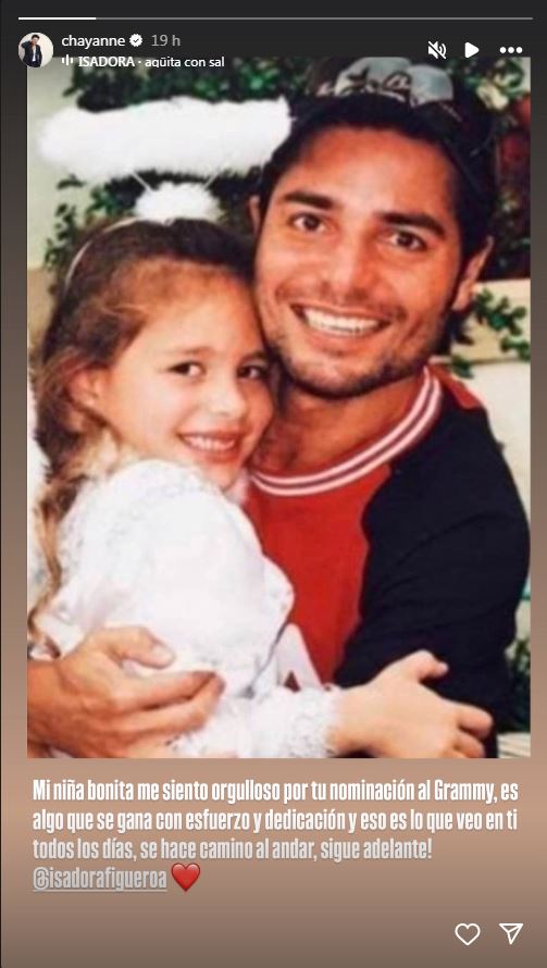 Chayanne dedica mensaje a su hija Isadora por su nominación en los Latin Grammy 2025