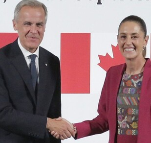 Sheinbaum sostuvo una reunión con Mark Carney en Palacio Nacional