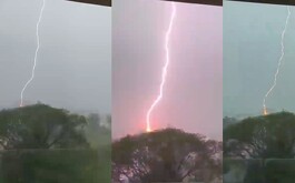 I,pactante rayo fue captado en Vallarta tras fuerte lluvia