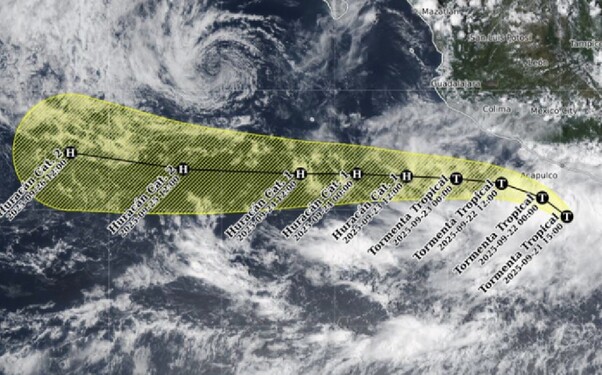 Trayectoria de la tormenta tropical Narda