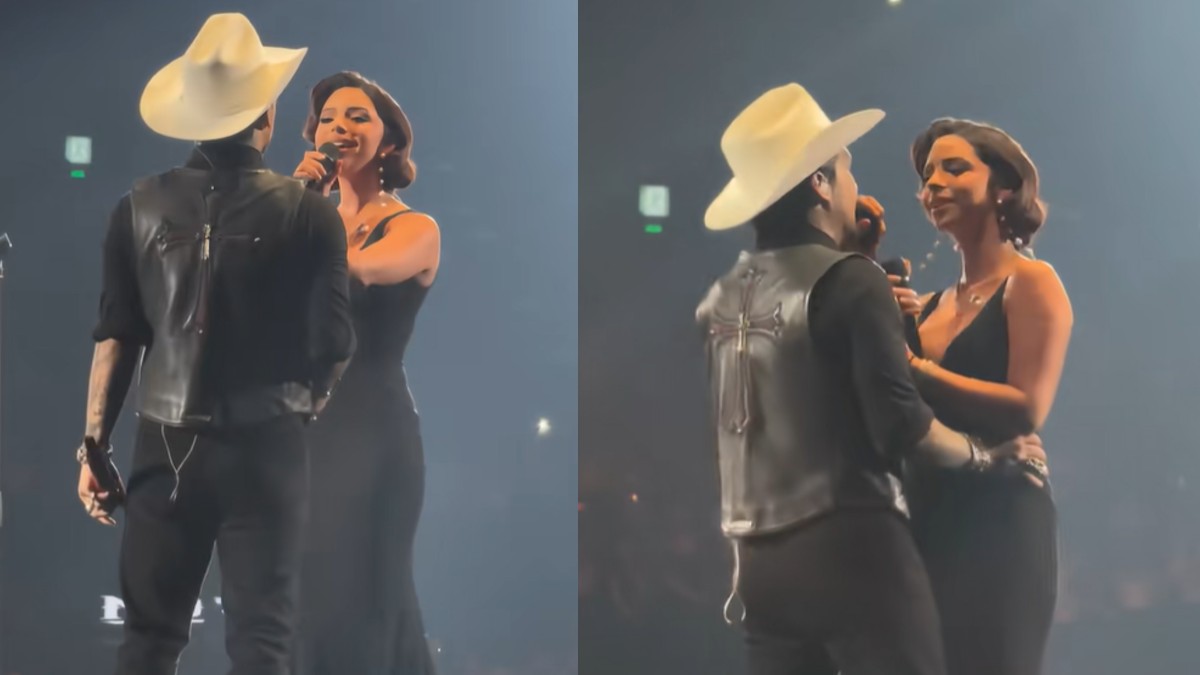 Christian Nodal sorprendió a miles de fans al invitar al escenario a Ángela Aguilar para cantar juntos su popular dueto “Dime cómo quieres”,