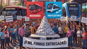 La ciudadanía entrega firmas clave para activar la consulta que decidirá entre la construcción de un Macrobús o un tren eléctrico en la carretera a Chapala. La