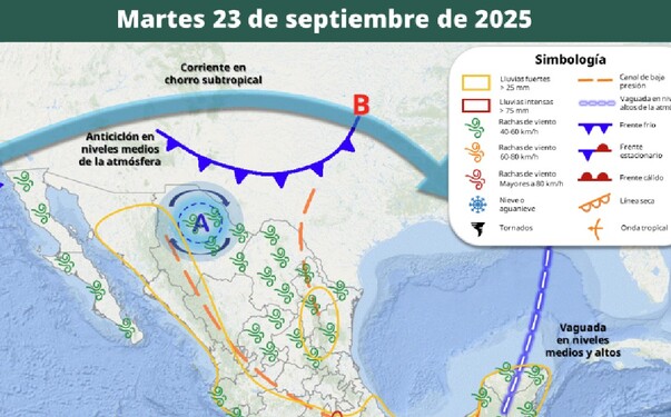Clima del martes 23 de septiembre en México