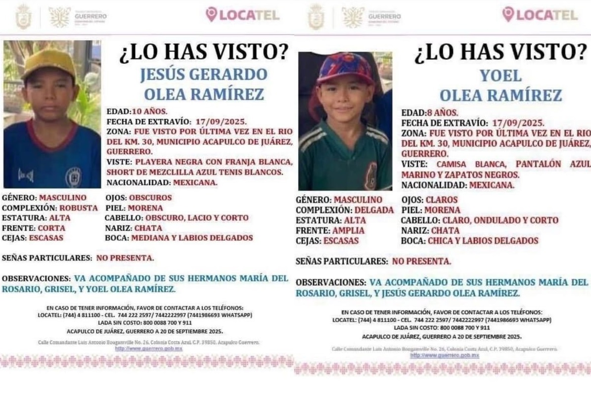 Los hermanitos, dos niños y dos niñas, dejaron de ser vistos en el poblado del Kilómetro 30, quienes incluso vestían aún el uniforme de la escuela.