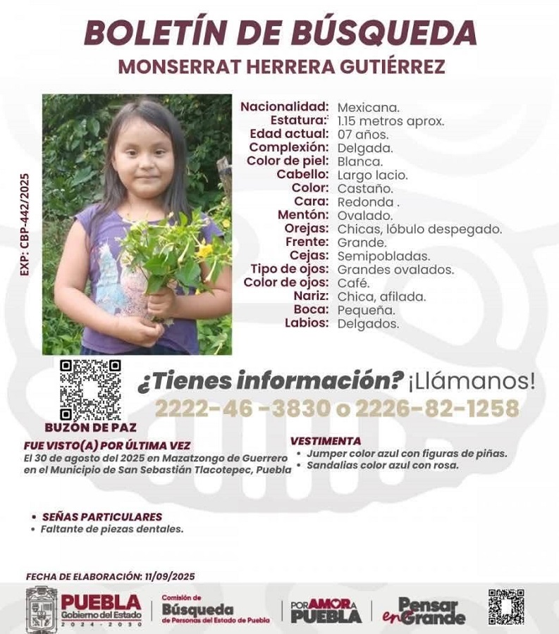 Fue el pasado 30 de agosto cuando Monserrat Herrera cayó accidentalmente al río sin que se tenga un solo rastro al menos de su cuerpo.