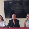 Participantes se preparan para la quinta Caminata por la Vida y la Mujer organizada por el Frente Nacional por la Familia