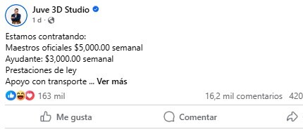 Además del competitivo salario, la oferta laboral del tiktoker incluye todas las prestaciones de ley, garantizando la seguridad social y derechos de los trabaja
