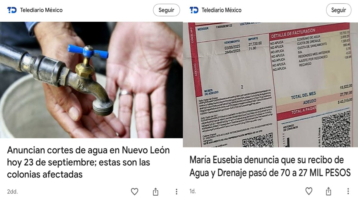 Así se ven las noticias de Telediadio en Google Discover