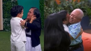 Abelito fue sorprendido con la visita de sus papás.