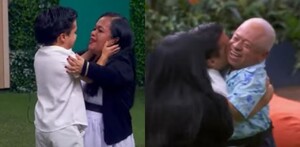 Abelito fue sorprendido con la visita de sus papás.