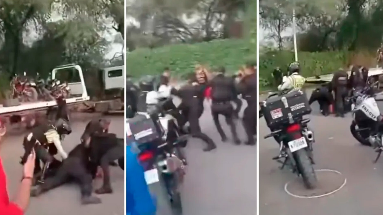 Dos jóvenes fueron detenidos en Tlajomulco, Jalisco, tras agredir a policías que retiraban sus motocicletas sin documentos.