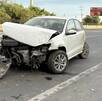 Auto abandonado tras choque en  autopista Monterrey-Laredo