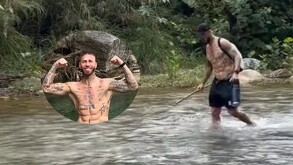 Sergio Ramos disfrutando de una tarde libre en el Río Ramos con su familia.