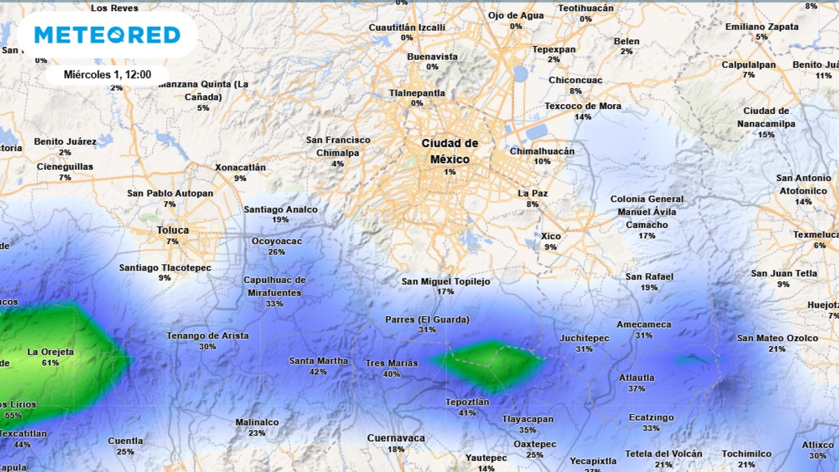 Probabilidad de lluvia en CdMx HOY 1 de octubre
